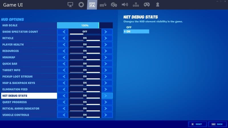 How to see ping in Fortnite?