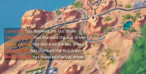 Thank the bus driver in different matches  