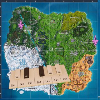 Play the sheet music on the pianos near Pleasant Park and Lonely Lodge Locations  