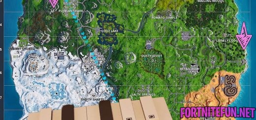 Play the sheet music on the pianos near Pleasant Park and Lonely Lodge Locations 