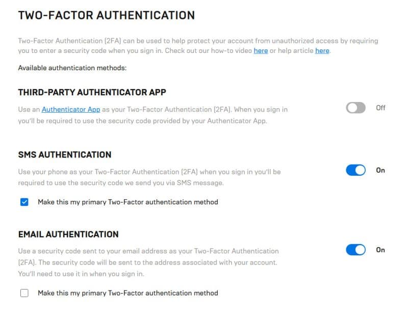 Two-Factor Authentication (2fa) in Fortnite