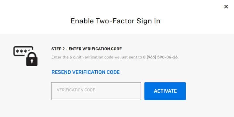 Two-Factor Authentication (2fa) in Fortnite