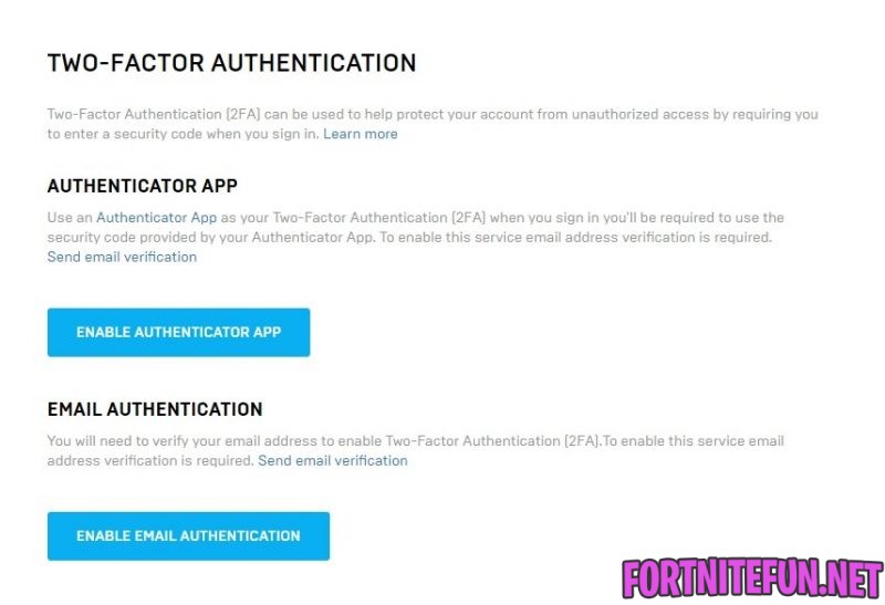 Two Factor Authentication In Fortnite Fortnite Battle Royale