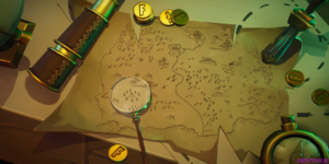 Search where the knife points on the Treasure Map loading screen  