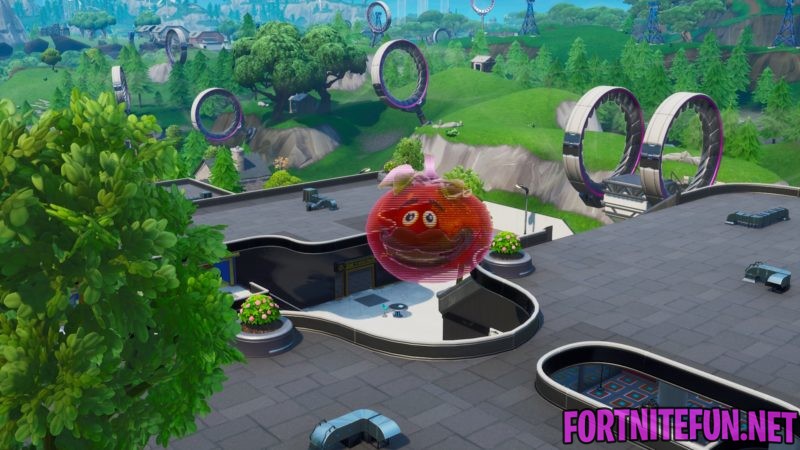 Dance inside holographic Tomato and Durrr Burger heads in series, and then on top of a giant Dumpling head  