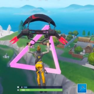 Fortbyte 89: Accessible by flying the Scarlet Strike Glider through the rings east of Snobby Shores Location Guide  