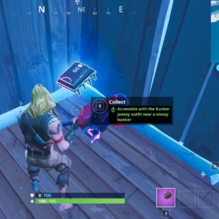 Fortbyte challenges: Accessible with the Bunker Jonesy outfit near a snowy bunker  