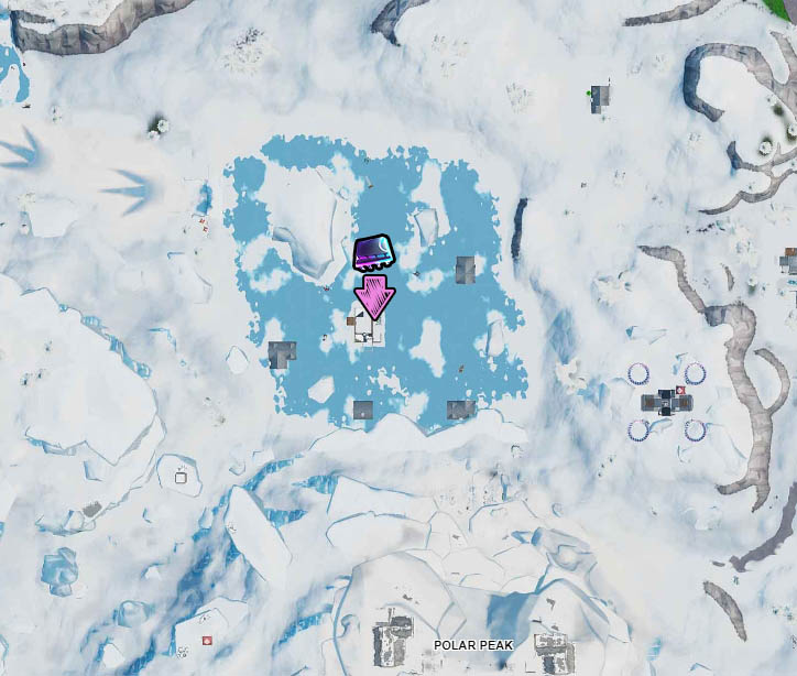 Fortbyte 94: Accessible by using the Scarlet Scythe Pickaxe to smash a blue canoe under a frozen lake Location Guide  