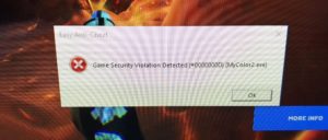 Error "Game Security Violation Detected #00000001, #00000006" - How to fix?  