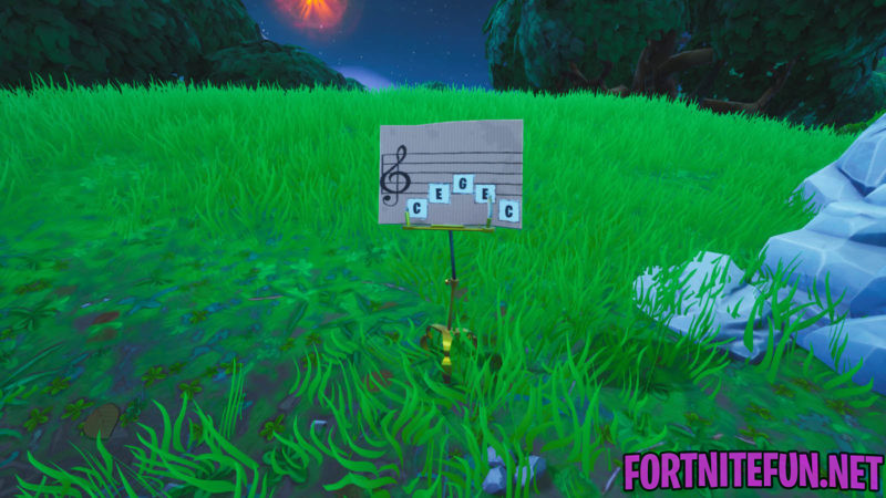 Visit an Oversized Piano and Play The Sheet Music at an Oversized Piano - Fortnite Boogie Down  