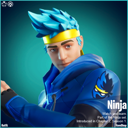 Ninja outfit in the Fortnite in-game store 