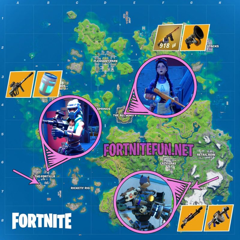 All Fortnite Chapter 2 Season 3 Bosses - locations and loot  