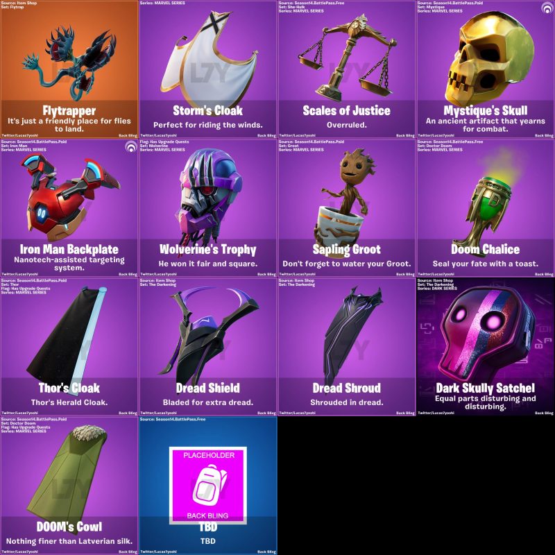 Fortnite v14.00 leaks - all the outfits and other cosmetics
