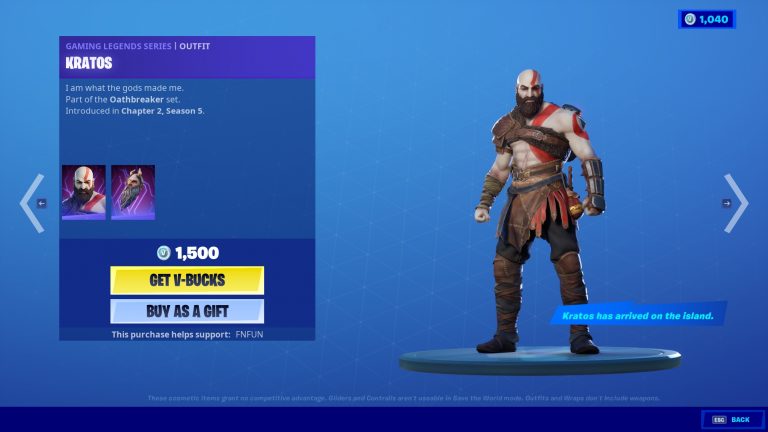 Kratos from the God of War games appeared in the game's shop | Fortnite