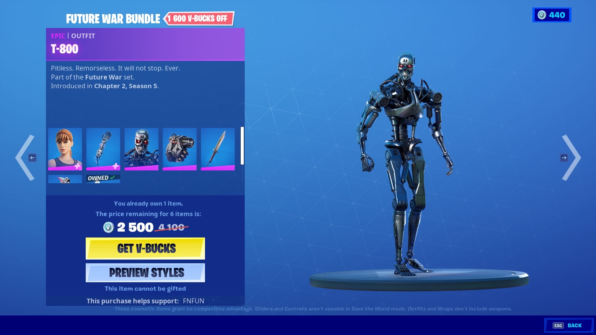T-800 Terminator and Sarah Connor appeared in the Fortnite item shop