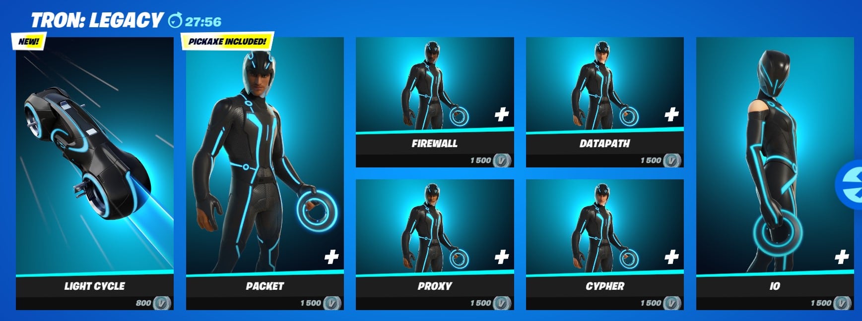 Tron skins are available in Fortnite
