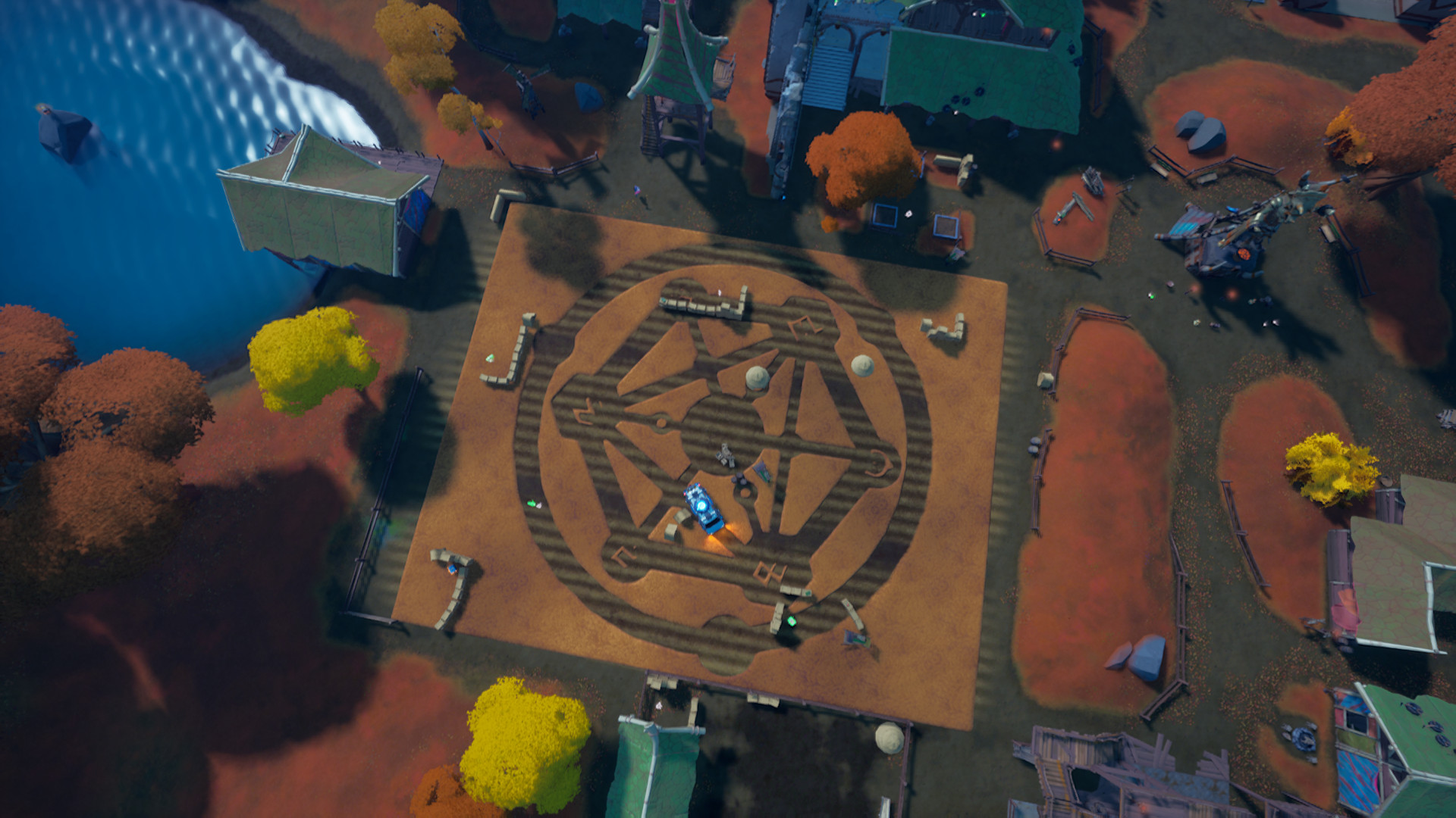 Strange crop circles appeared on a Fortnite field  