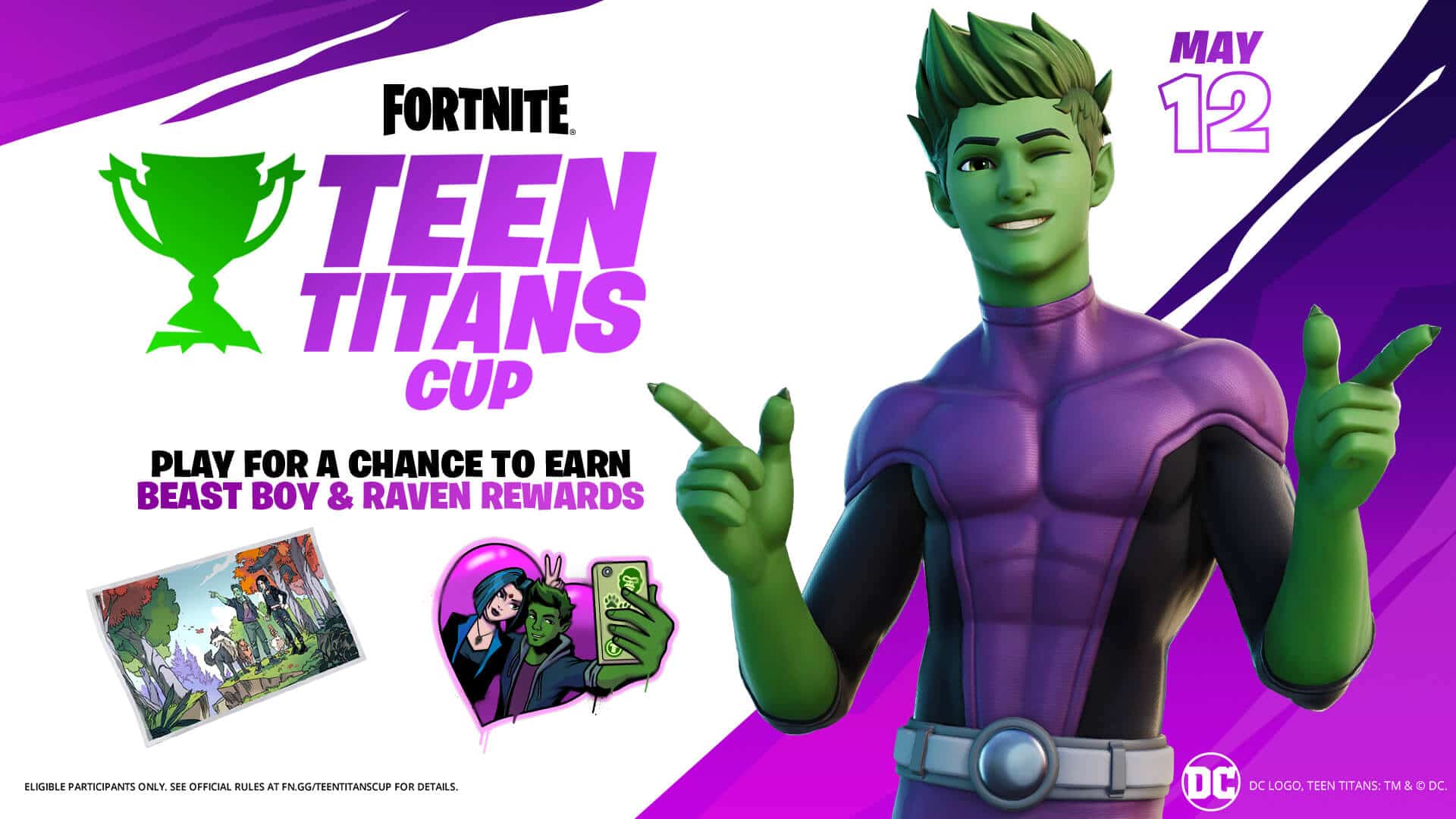 Teen Titans Fortnite cup with rewards for participation