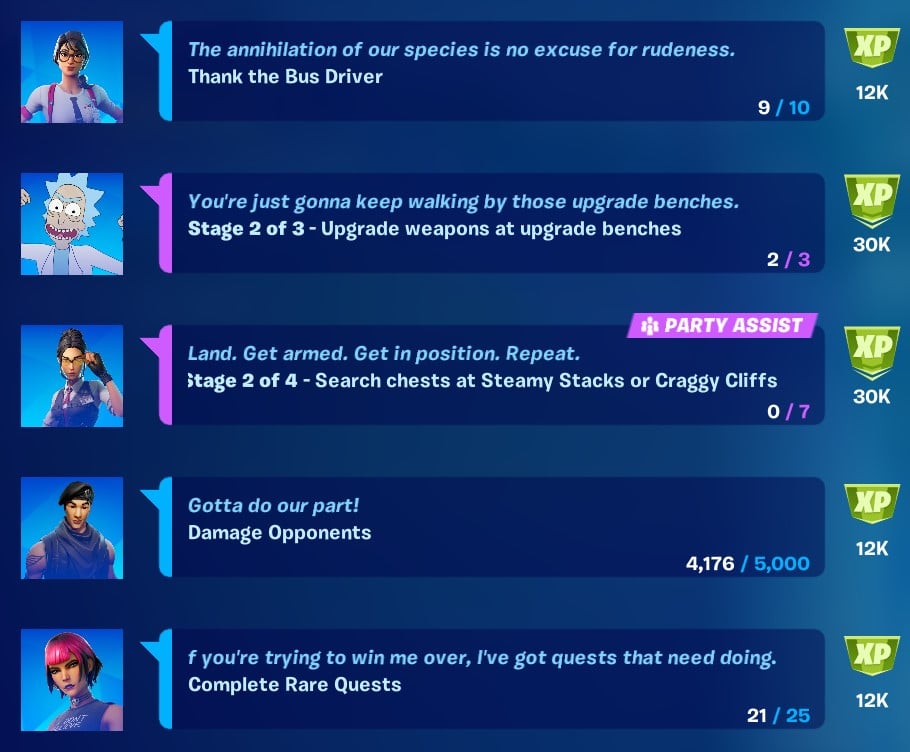 All rare challenges in Fortnite Chapter 2 Season 7