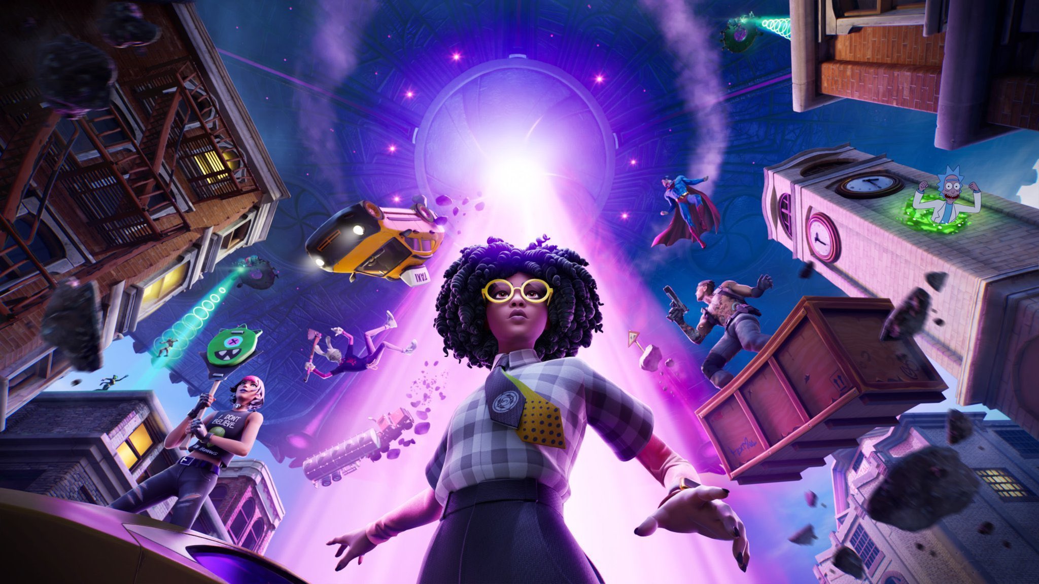 Tilted Towers and abductions by the mothership UFO are coming to Fortnite