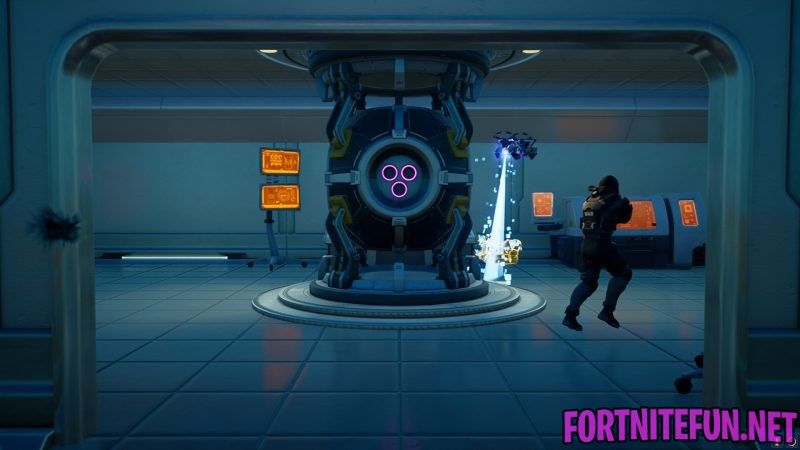 Collect three alien devices, then activate the countermeasure device underneath Corny Complex | Fortnite Season 17 Week 12 Legendary Challenge 