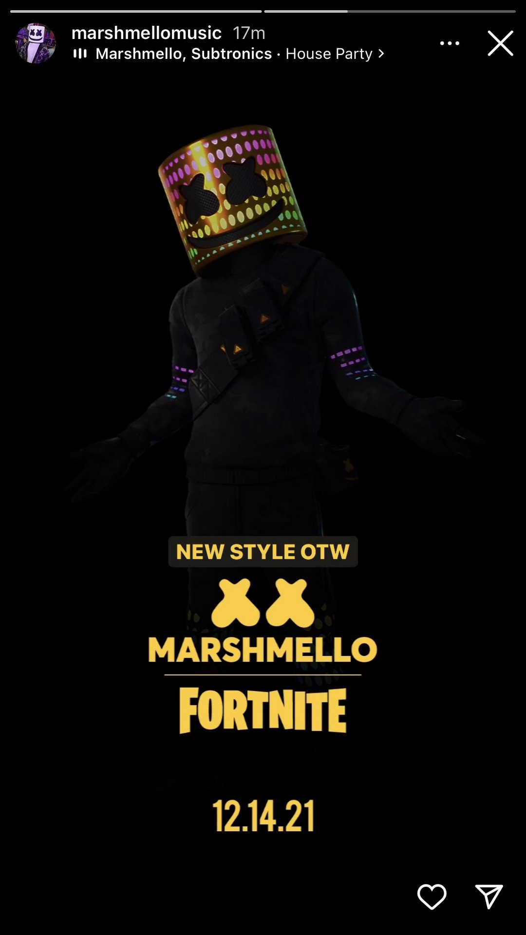 Black style for the Marshmello outfit is coming to Fortnite  