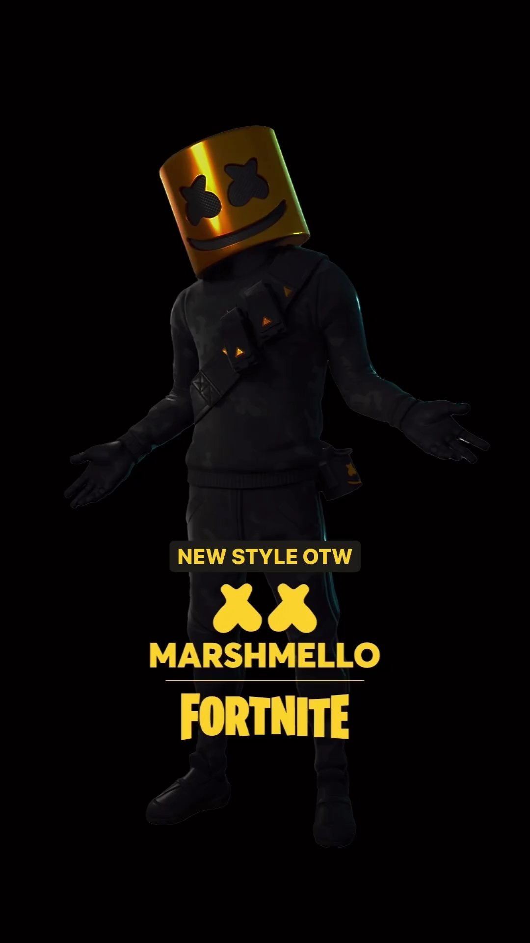 Black style for the Marshmello outfit is coming to Fortnite 