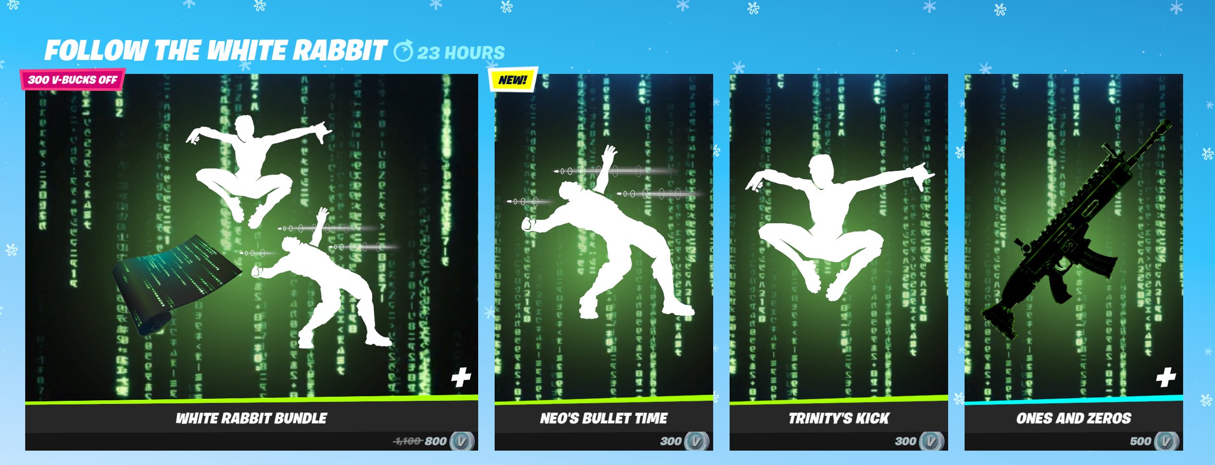 Emotes and a wrap from The Matrix came to Fortnite  