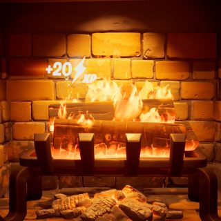 Warm yourself at the Yule Log in Cozy Lodge - Winterfest 2021 challenge 
