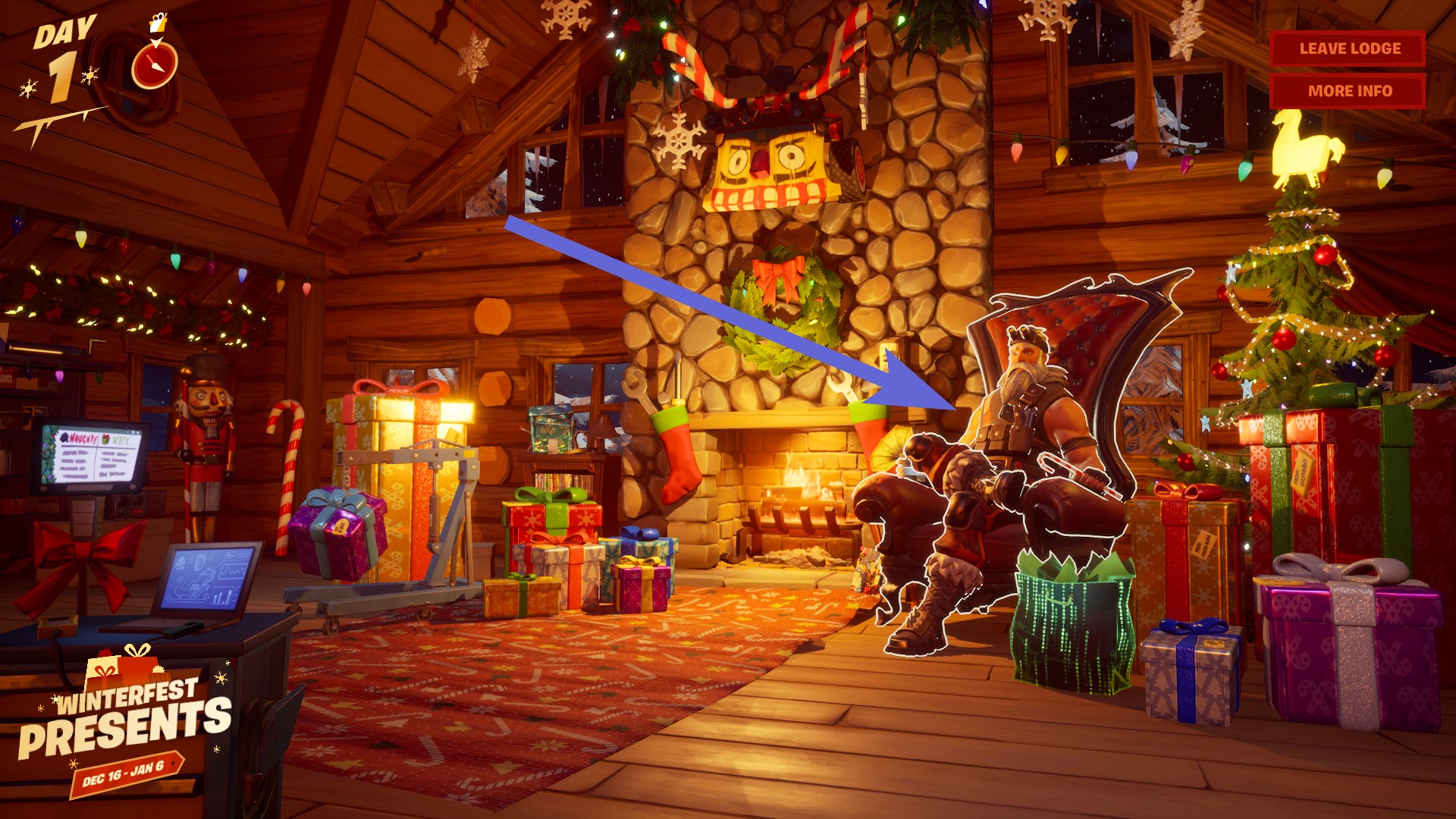 Warm yourself at the Yule Log in Cozy Lodge - Winterfest 2021 challenge 