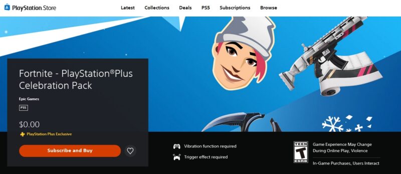 New Fortnite PlayStation Plus Celebration Pack in March 2022