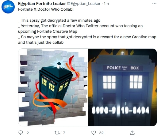 There's going to be a collaboration with the Doctor Who series in Fortnite