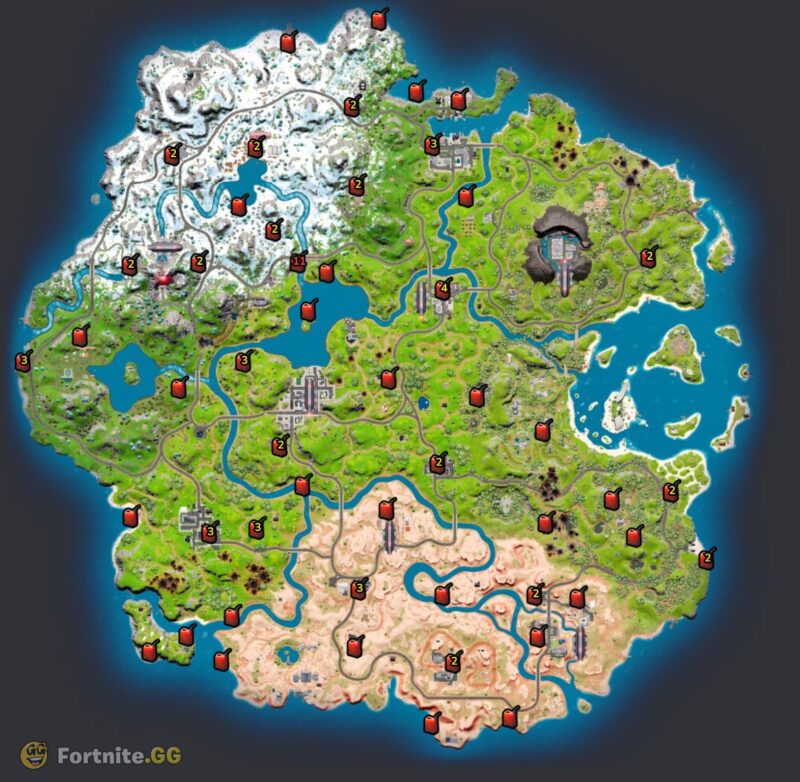 Fortnite Gas Can locations in Season 2 Chapter 3 