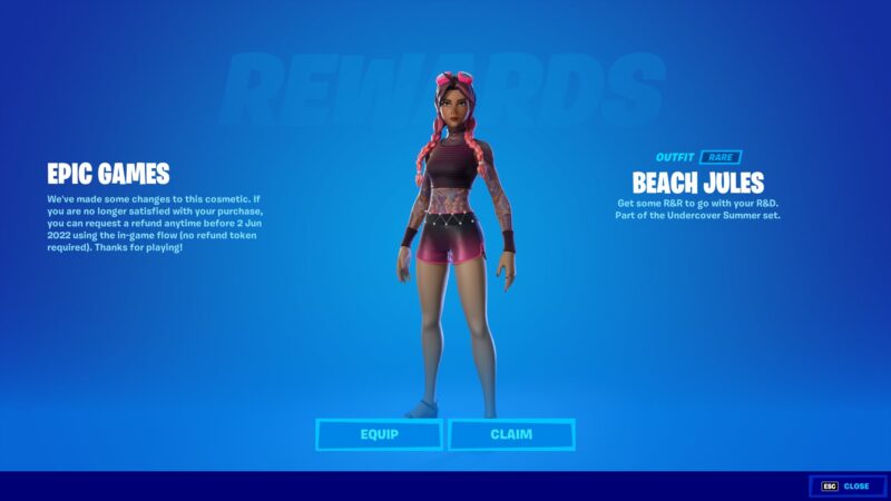 All Fortnite players "received" Beach Jules (not really)  