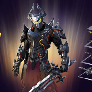 Omega Knight outfit with Battle Pass levels in Fortnite 