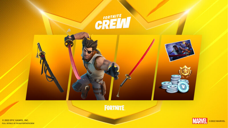 Fortnite Crew August 2022 - Wolverine Zero outfit  